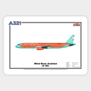 Airbus A321 - Wind Rose Aviation (Art Print) Sticker